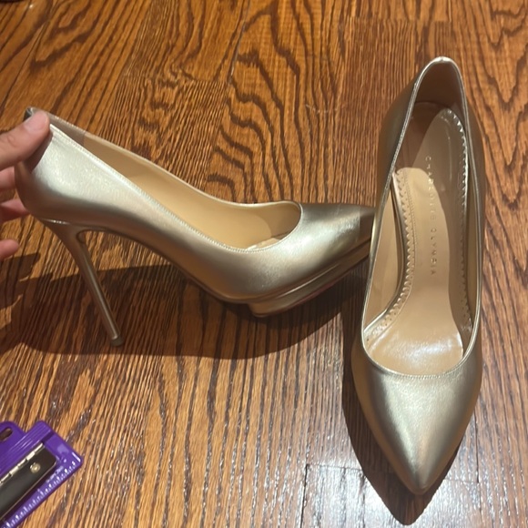 Charlotte Olympia Gold Heels - Picture 3 of 9